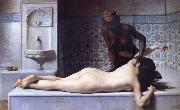 Edouard Debat Ponsan The Massage Scene from the Turkish Baths oil painting